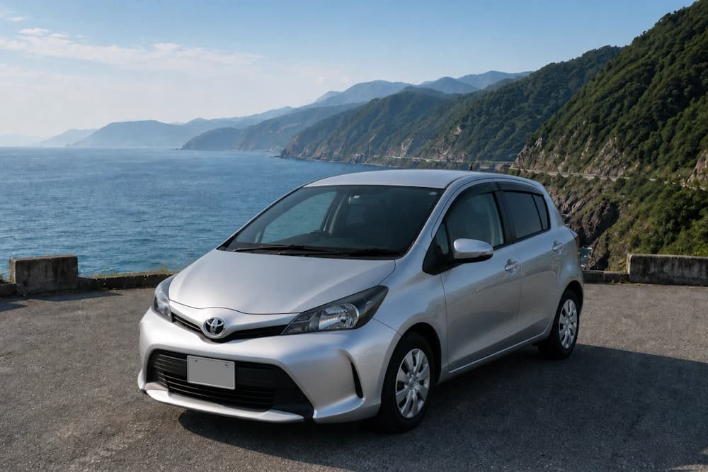 Силуэтное изображение автомобиля Toyota Vitz для аренды